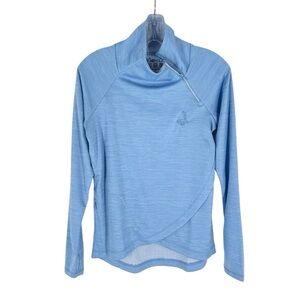 IBKUL Golf Shirt Womens Size Small Blue Wicking 1/4 Zip Pinehurst Logo